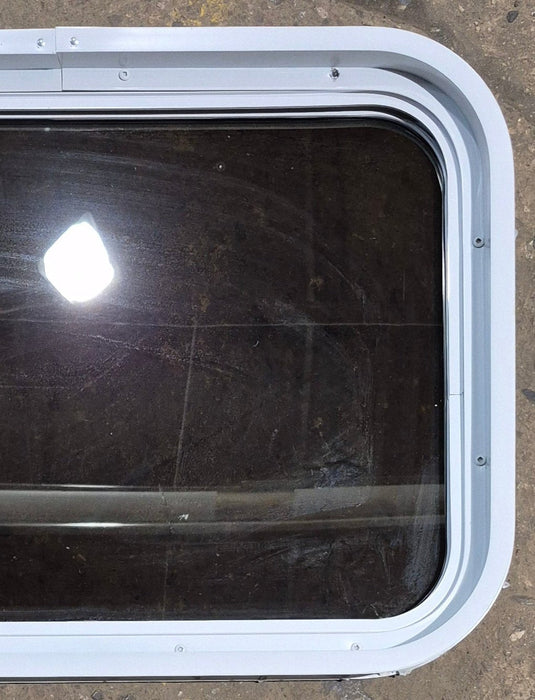 Used White Radius Non Opening Window : 24 1/4" W x 16 3/4" H x 1 7/8" D
