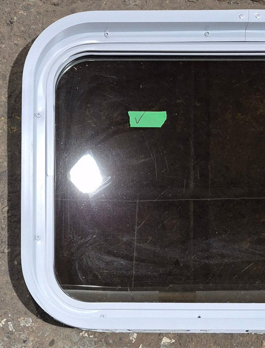 Used White Radius Non Opening Window : 24 1/4" W x 16 3/4" H x 1 7/8" D