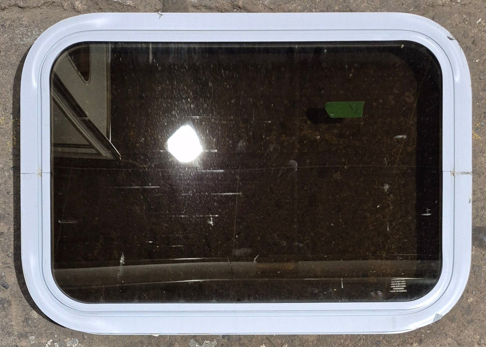 Used White Radius Non Opening Window : 24 1/4" W x 16 3/4" H x 1 7/8" D