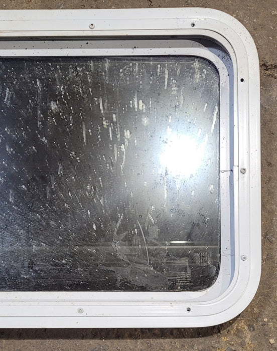 Used White Radius Non Opening Window : 24" W x 16 1/2" H x 1 7/8" D