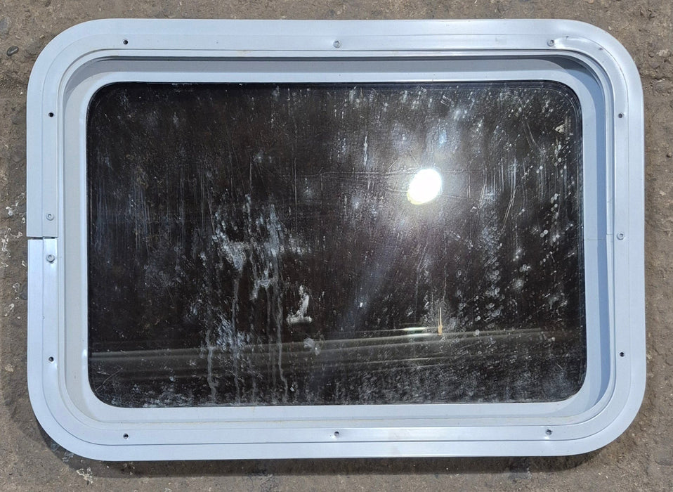 Used White Radius Non Opening Window : 24" W x 16 1/2" H x 1 7/8" D