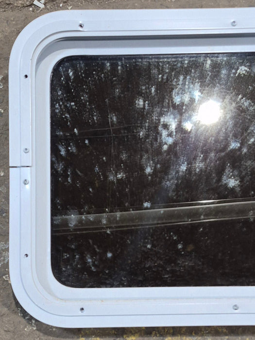 Used White Radius Non Opening Window : 24" W x 16 1/2" H x 1 7/8" D