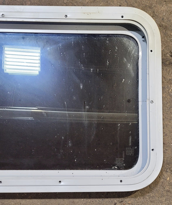 Used White Radius Non Opening Window : 24" W x 16 1/2" H x 1 7/8" D