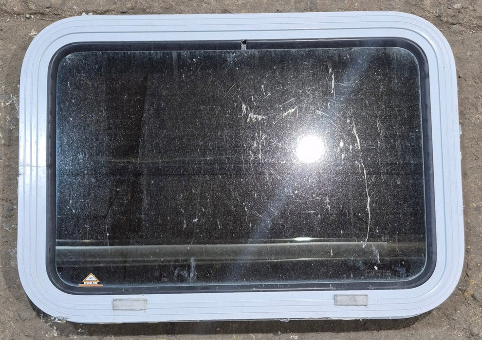 Used White Radius Non Opening Window : 24" W x 16 1/2" H x 1 7/8" D
