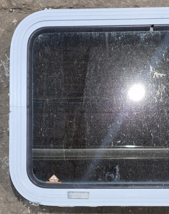 Used White Radius Non Opening Window : 24" W x 16 1/2" H x 1 7/8" D