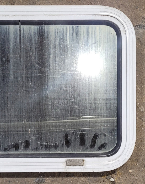 Used White Radius Non Opening Window : 24" W x 16 1/2" H x 1 7/8" D