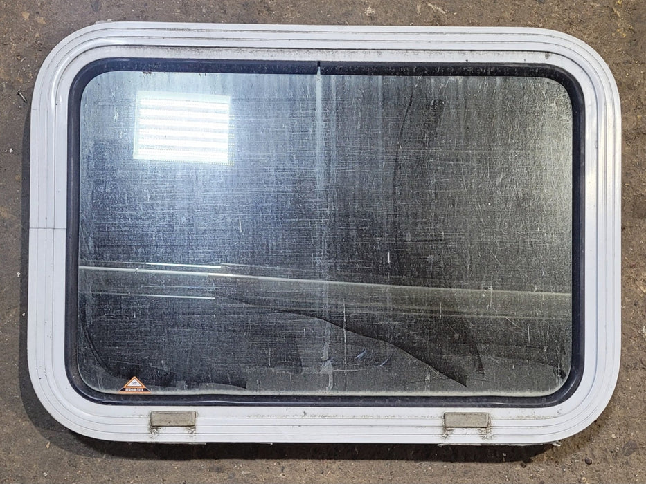 Used White Radius Non Opening Window : 24" W x 16 1/2" H x 1 7/8" D