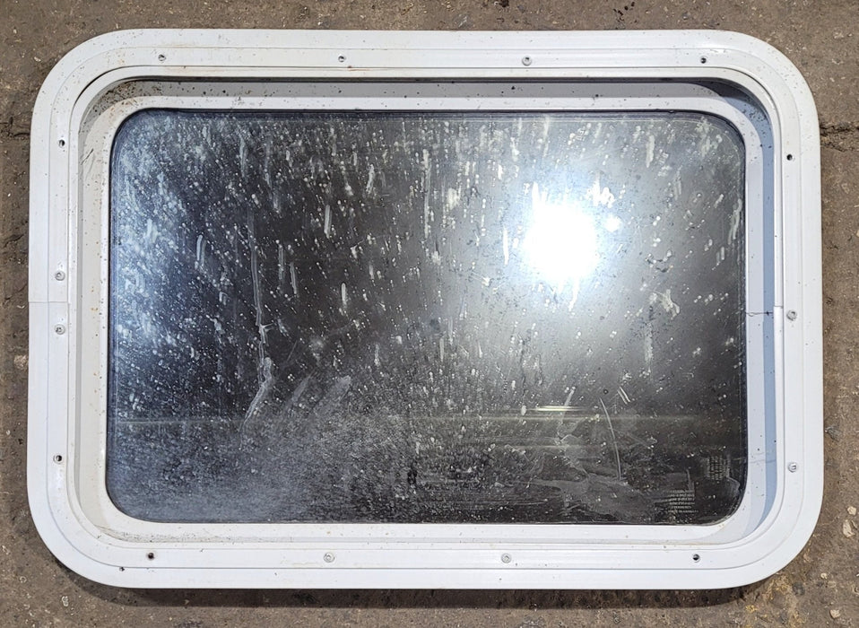 Used White Radius Non Opening Window : 24" W x 16 1/2" H x 1 7/8" D