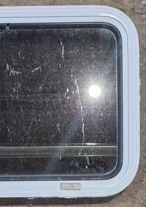 Used White Radius Non Opening Window : 24" W x 16 1/2" H x 1 7/8" D