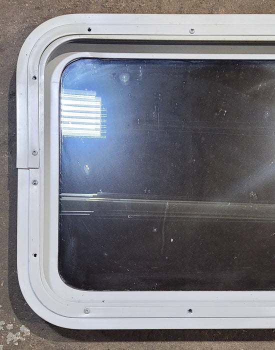 Used White Radius Non Opening Window : 24" W x 16 1/2" H x 1 7/8" D