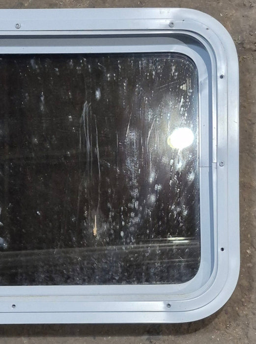 Used White Radius Non Opening Window : 24" W x 16 1/2" H x 1 7/8" D