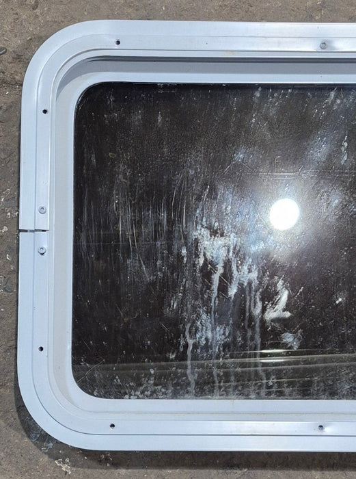 Used White Radius Non Opening Window : 24" W x 16 1/2" H x 1 7/8" D