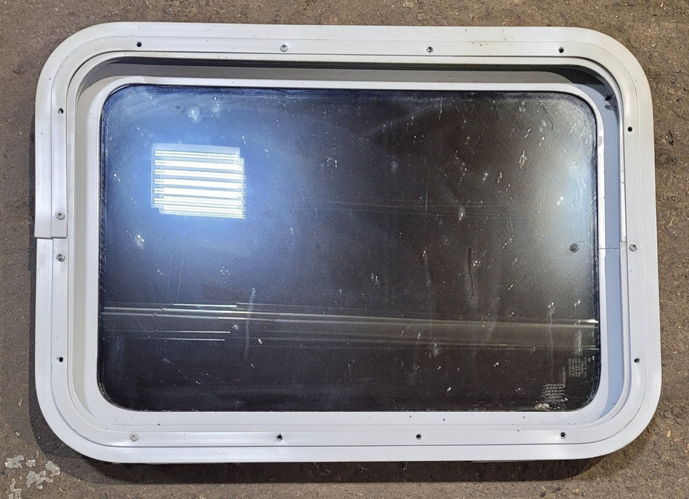 Used White Radius Non Opening Window : 24" W x 16 1/2" H x 1 7/8" D