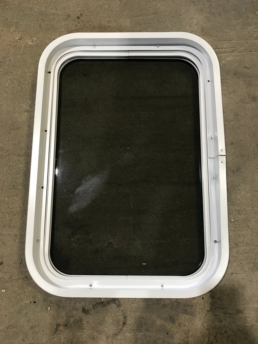 Used White Radius Non Opening Window : 24" W x 16 1/2" H x 2" D