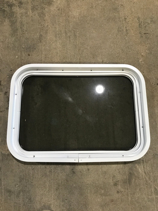 Used White Radius Non Opening Window : 24" W x 16 1/2" H x 2" D