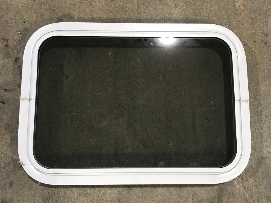 Used White Radius Non Opening Window : 24" W x 16 1/2" H x 2" D