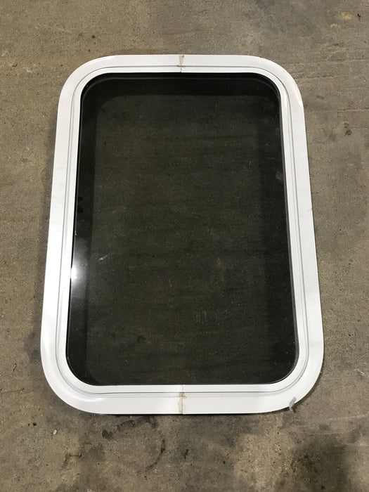 Used White Radius Non Opening Window : 24" W x 16 1/2" H x 2" D