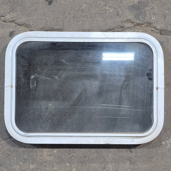 Used White Radius Non Opening Window - 24.25" X 16.75" X 1.875"