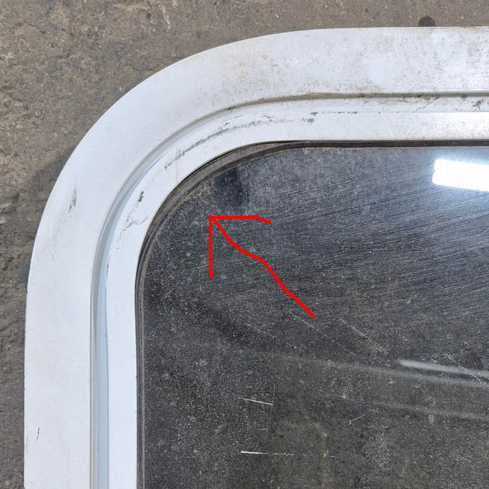 Used White Radius Non Opening Window - 24.25" X 16.75" X 1.875"