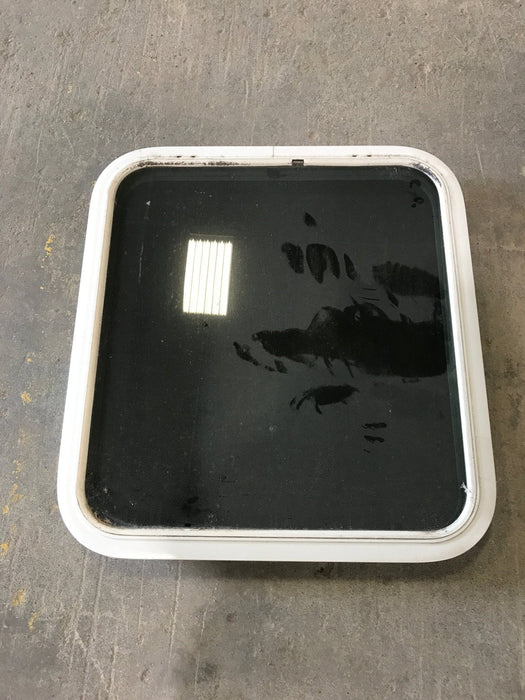 Used White Radius Non Opening Window : 25 1/2" W x 23 1/2" H x 1 3/4" D