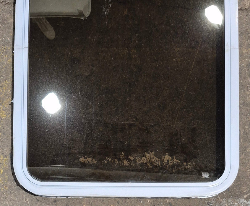 Used White Radius Non Opening Window : 26 1/4" W x 35 1/2" H x 1 7/8" D