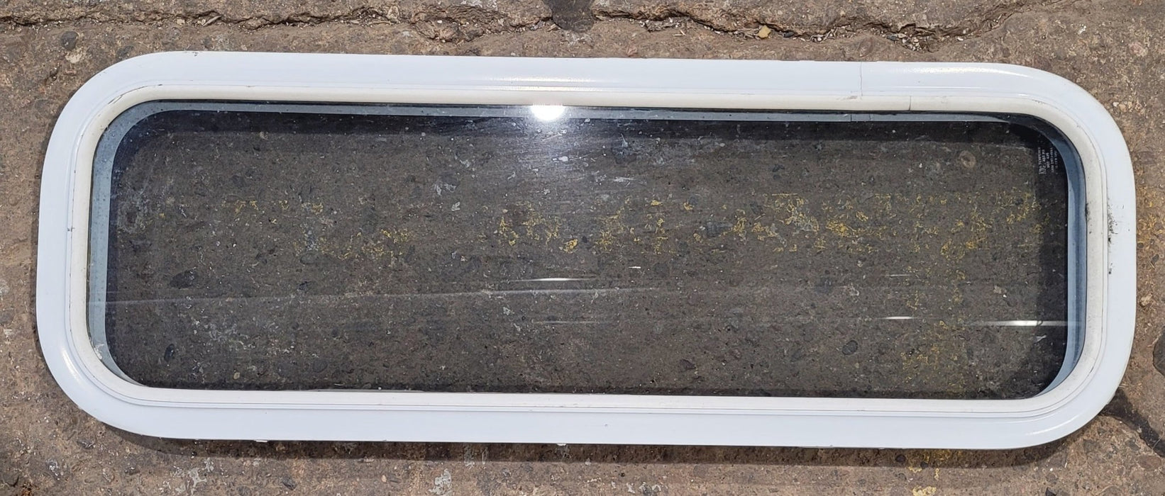 Used White Radius Non Opening Window : 35 1/2" W x 11 1/2" H x 1 7/8" D