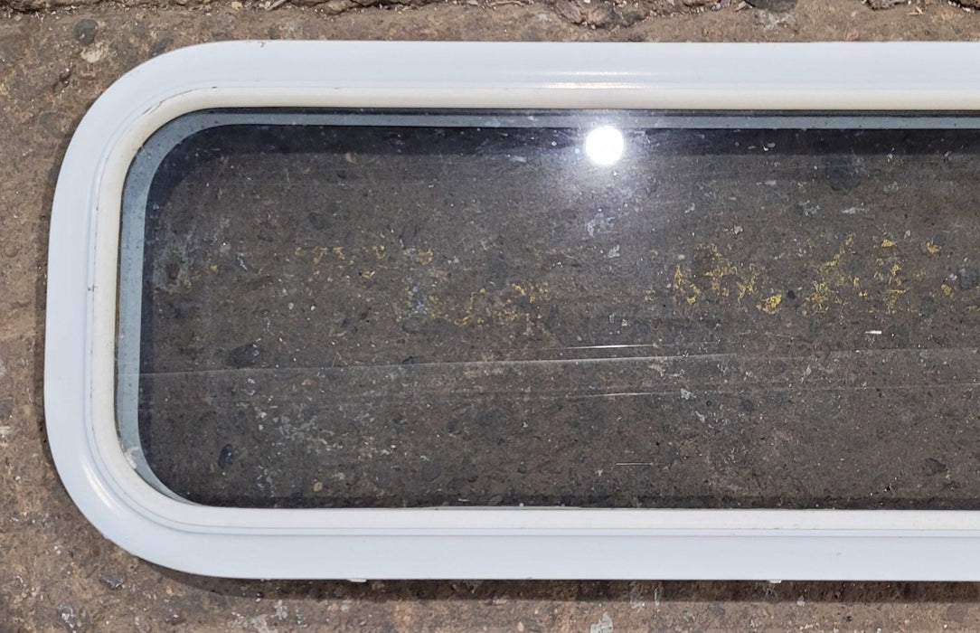 Used White Radius Non Opening Window : 35 1/2" W x 11 1/2" H x 1 7/8" D