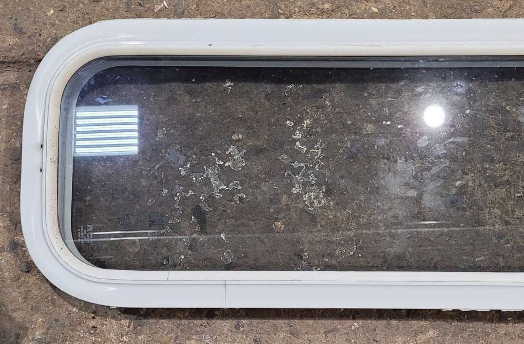 Used White Radius Non Opening Window : 35 1/2" W x 11 1/2" H x 1 7/8" D