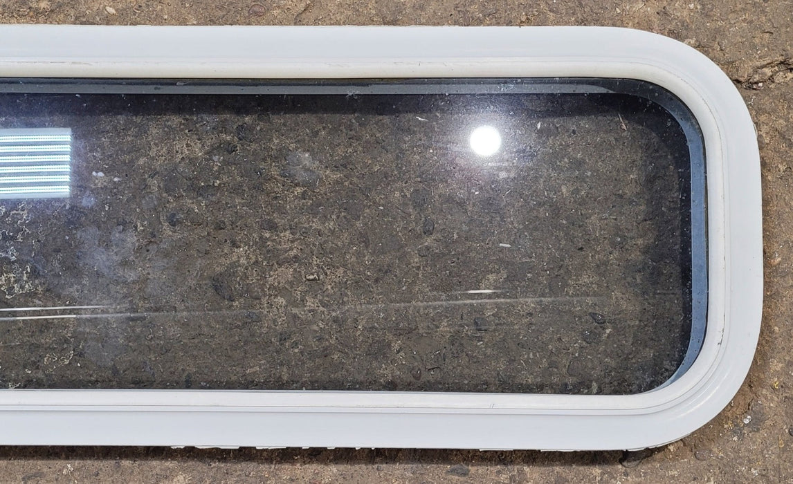 Used White Radius Non Opening Window : 35 1/2" W x 11 1/2" H x 1 7/8" D