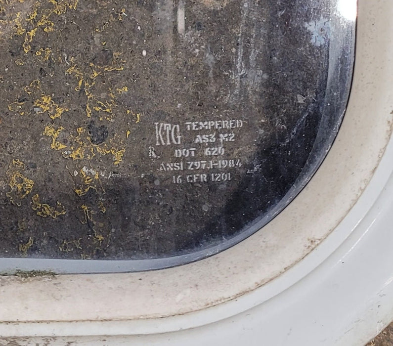 Used White Radius Non Opening Window : 35 1/2" W x 11 1/2" H x 1 7/8" D