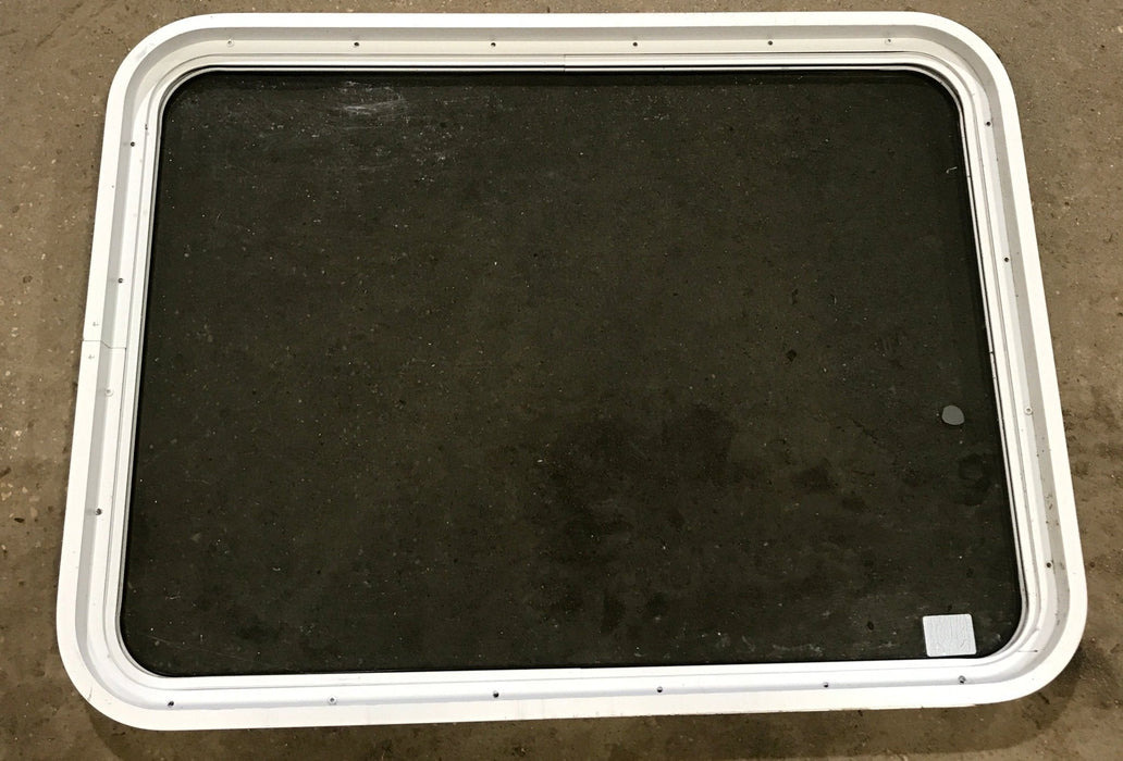 Used White Radius Non Opening Window : 35 3/4" W x 26 1/4" H x 1 7/8" D