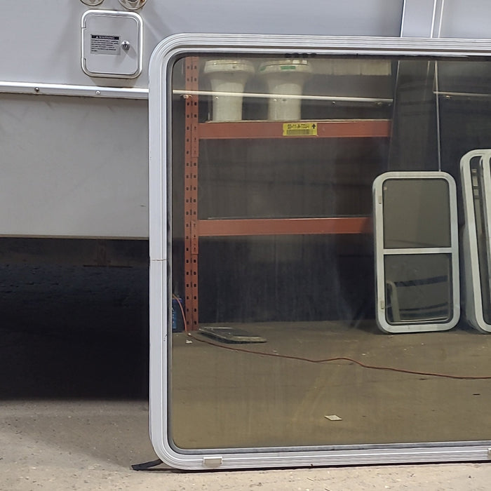 Used White Radius Non Opening Window : 41 1/2" W x 42 1/4" H x 1 7/8" D