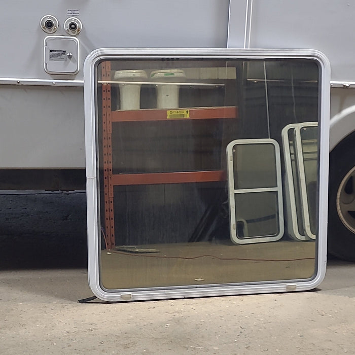 Used White Radius Non Opening Window : 41 1/2" W x 42 1/4" H x 1 7/8" D