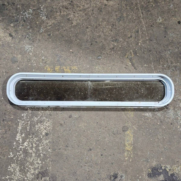 Used White Radius Non-Opening Window - 42 1/2" X 7 1/2" X 2"