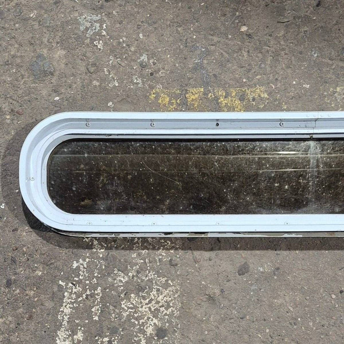Used White Radius Non-Opening Window - 42 1/2" X 7 1/2" X 2"