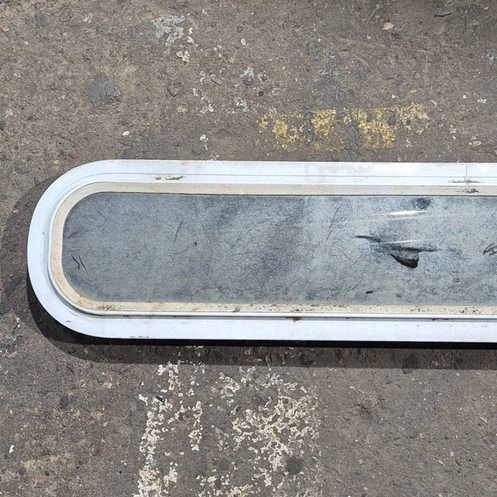 Used White Radius Non-Opening Window - 42 1/2" X 7 1/2" X 2"
