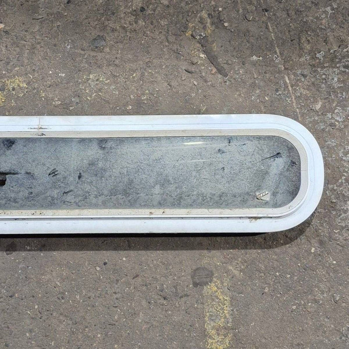 Used White Radius Non-Opening Window - 42 1/2" X 7 1/2" X 2"