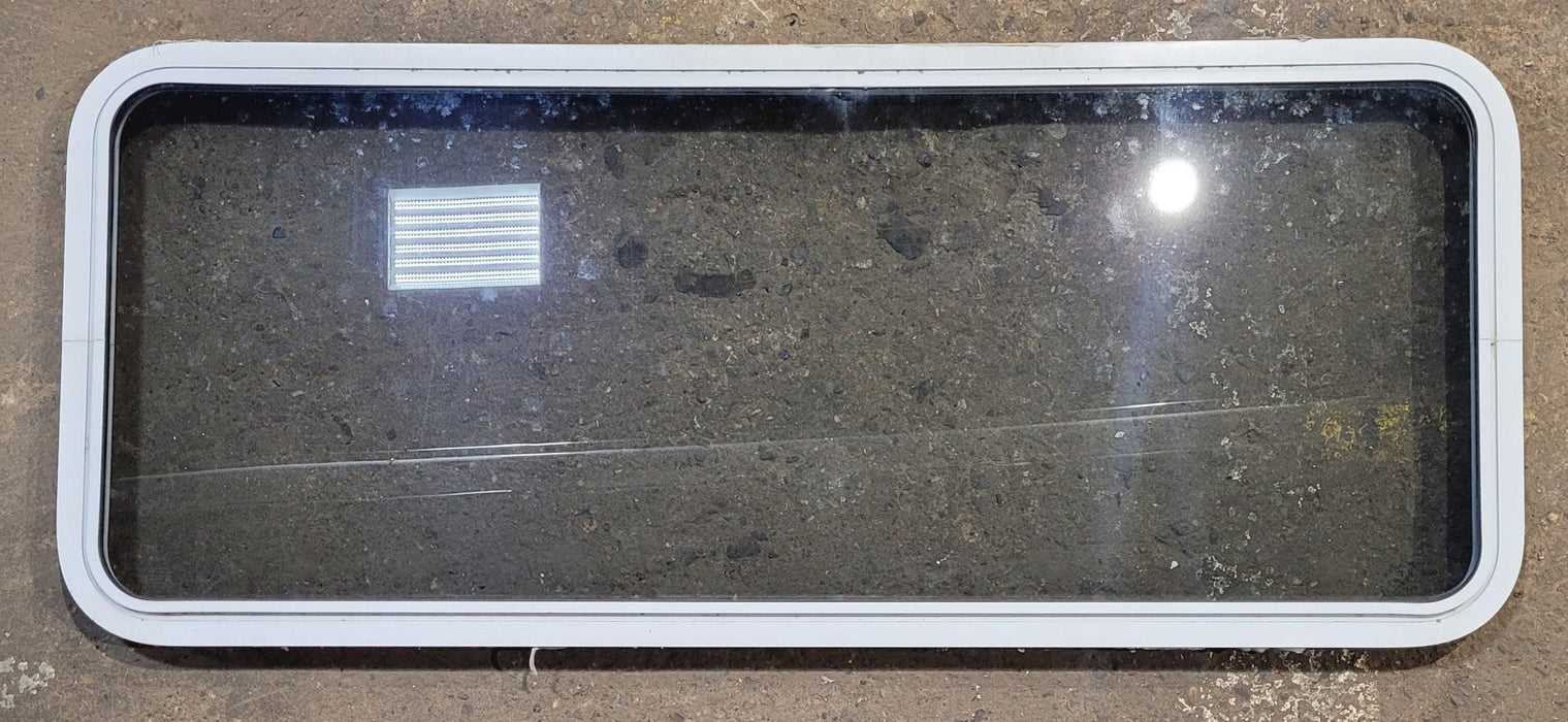 Used White Radius Non Opening Window : 54 1/4" W x 21 3/4" H x 1 7/8" D