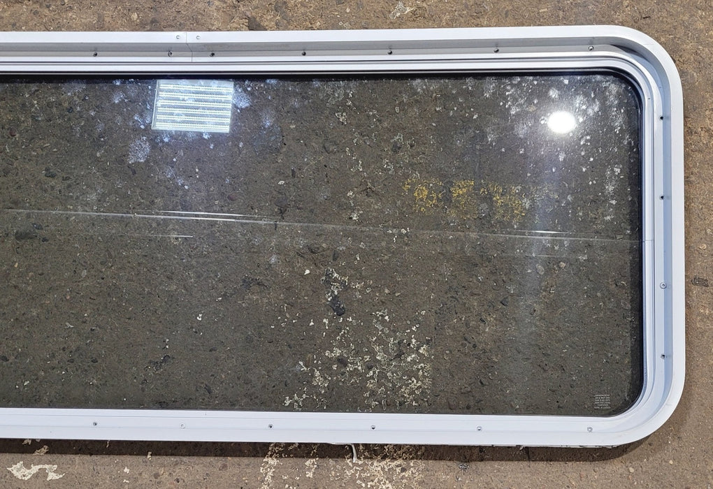 Used White Radius Non Opening Window : 54 1/4" W x 21 3/4" H x 1 7/8" D