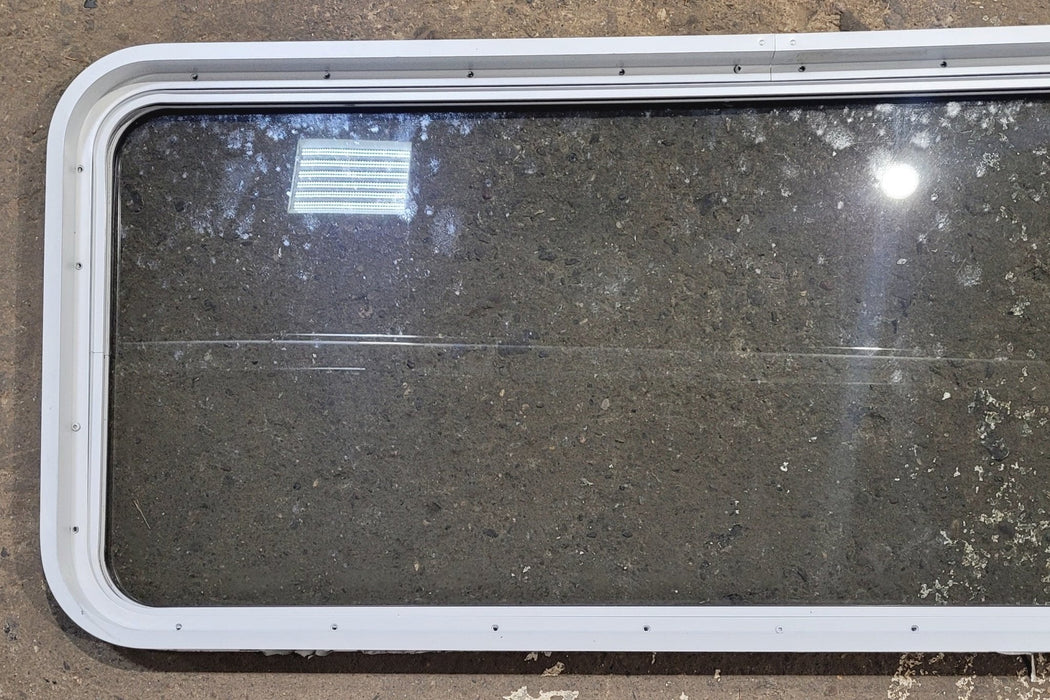 Used White Radius Non Opening Window : 54 1/4" W x 21 3/4" H x 1 7/8" D
