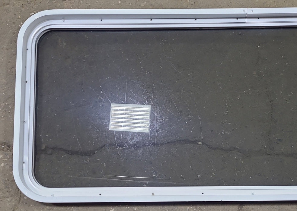 Used White Radius Non Opening Window : 54 1/4" W x 21 3/4" H x 1 7/8" D