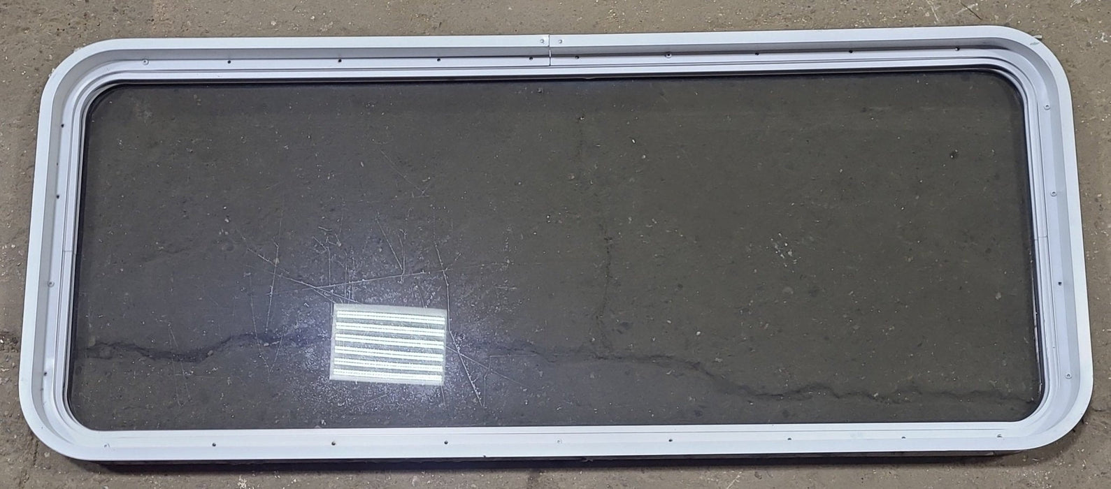 Used White Radius Non Opening Window : 54 1/4" W x 21 3/4" H x 1 7/8" D