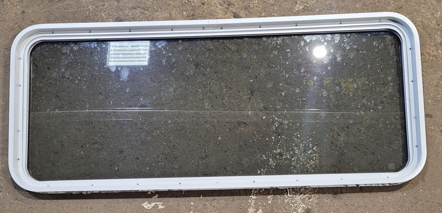 Used White Radius Non Opening Window : 54 1/4" W x 21 3/4" H x 1 7/8" D