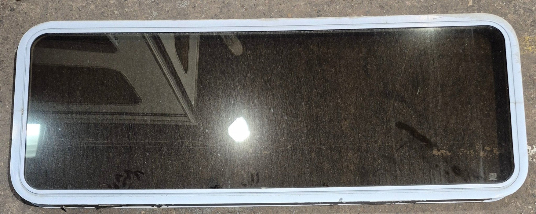Used White Radius Non Opening Window : 60 1/4" W x 21 3/4" H x 1 7/8" D