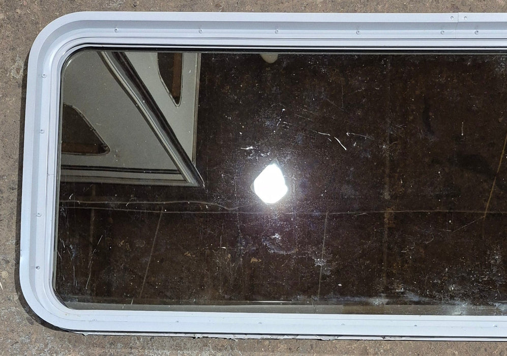 Used White Radius Non Opening Window : 60 1/4" W x 21 3/4" H x 1 7/8" D
