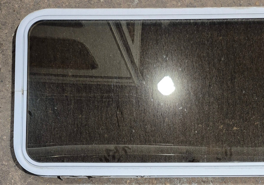 Used White Radius Non Opening Window : 60 1/4" W x 21 3/4" H x 1 7/8" D