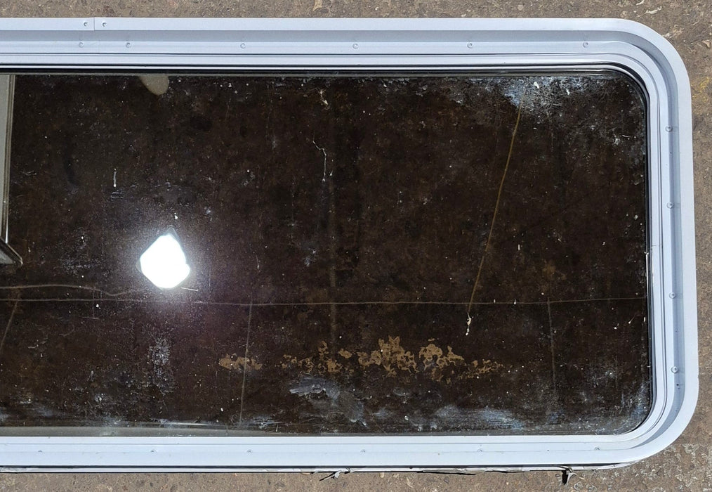 Used White Radius Non Opening Window : 60 1/4" W x 21 3/4" H x 1 7/8" D