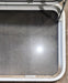Used White Radius Non - Opening Window With Rock Guard Cover : 35 1/4" W x 21 1/4" H x 1 3/4" D - Young Farts RV Parts