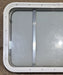 Used White Radius Non - Opening Window With Rock Guard Cover : 35 1/4" W x 21 1/4" H x 1 3/4" D - Young Farts RV Parts