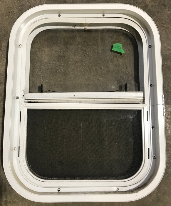 Used White Radius Opening Window : 13 1/2" W x 17 1/2" H x 1 7/8" D